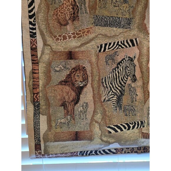 Safari Animals Tapestry Wall Hanging By Milliken Gibson 26x36 Inches - Picture 6 of 10